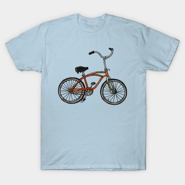 Beach Cruiser - RUST T-Shirt by mcillustrator